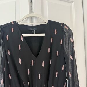 1. State Black Dress with Pink Details